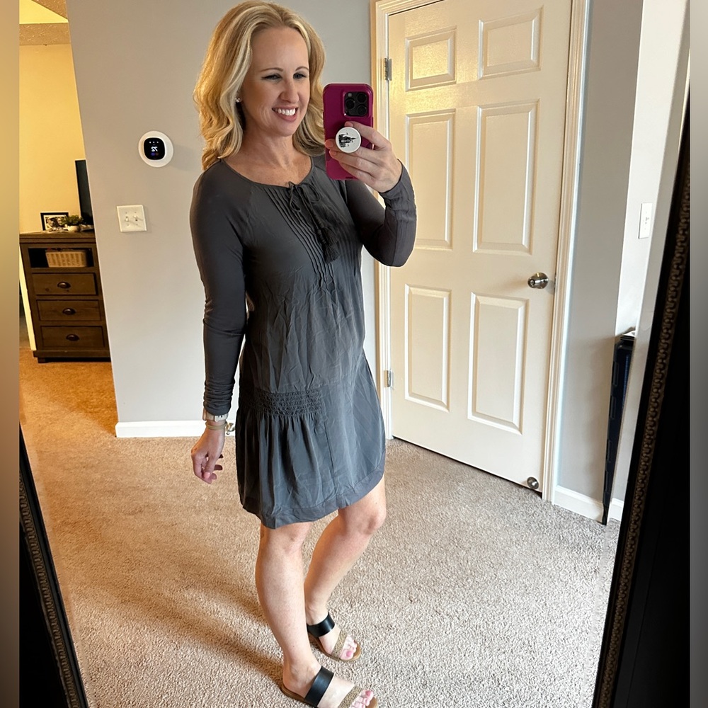 Calypso St Barth Dadra Gray Dress 100% Silk Size XS
